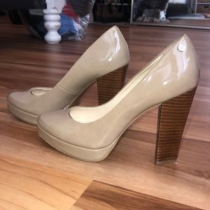 Tan Chunky Heels